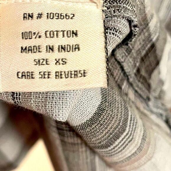 tulip brand clothing plaid cotton boho 2 pocket button full sweep tunic XS - Picture 10 of 11